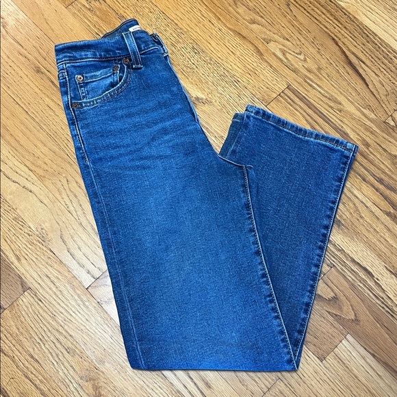 -Levi's Button Fly Ribcage Straight Ankle May 2022 Blue Jeans Women's W/24 L/27 - Picture 6 of 14